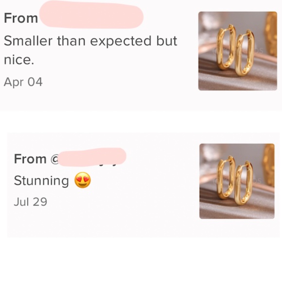 Gold Tone Rectangular Hoop Earrings Copper Minimalistic - Picture 5 of 5